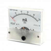 DC 0-100mA Rectangle Shape Analog Panel Ammeter Gauge Amperemeter Class 2.5