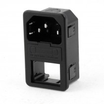 Clamp Type Mounting Male IEC 320 C14 AC Power Inlet Socket AC 10A 250V