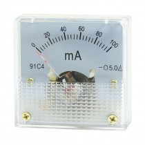 91C4 DC 100mA Rectangle Analog Panel Ammeter Gauge Amperemeter Class 2.5
