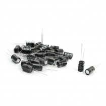 8mm x 12mm Radial Type Soldering Electrolytic Capacitor 35V 220uF 30Pcs