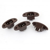IEC320 C14 Power Cord Socket Receptacle Fuse Holder Coffee Color 250V 10A 4Pcs