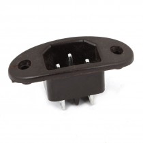 AC 250V 10A IEC 320 C14 Male Plug 3P Screw Type Power Inlet Socket Coffee Color
