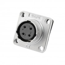 18mm Thread Chassis Mount Flange 4 Pins Circular Connector Socket