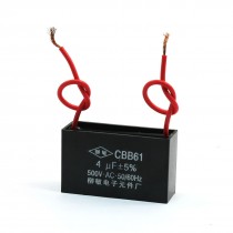 CBB61 4uF AC 500V Rectangle Non Polar Motor Capacitor
