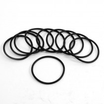 10 Pcs 37mm OD 2mm Thickness Black Rubber Oil Sealed O Rings Washers