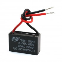 CBB61 AC 450V 1.5uF 5% 2-Wire Air Condition Motor Running Capacitor