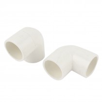 U-PVC Two Ways 25mm Hole Pipe Connectors Fitting Adapter White 2 Pcs