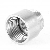 Metal 1/2PT Female Male Thread Straight Pipe Connector Coupler Silver Tone