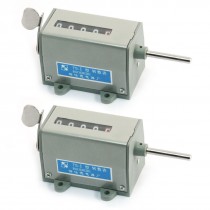 2Pcs Rotary Shaft 5-Digit 0-99999 Resettable Stroke Totalizing Pull Counter