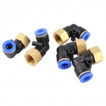 5 Pcs 1 4PT Female Thread to 8mm Right Angle Joint Pneumatic Quick Adapter