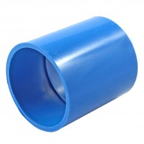 3.1" Long 63mm Inner Dia PVC Straight Drainage Piping Tube Connector Blue