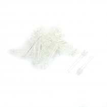 50Pcs 5 x 5mm 2Pin Soldering Round Head White LED Light Diodes DC3V 500mA