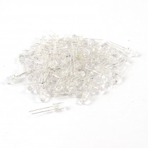 100 Pcs 5mm Diameter Head White LED Light Emitting Diodes