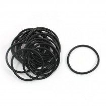 Mechanical Black Rubber Oil Seal O Ring Gasket 25 x 22 x 1.5mm 20 Pcs