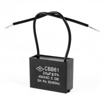 CBB61 AC4050V 2.5uF 2-Wire Polypropylene Film Motor Running Capacitor