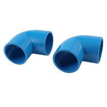 Blue 40mm x 40mm 90 Degree Equal Elbow PVC Piping Tube Fitting Coupling 2pcs