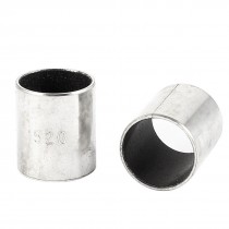 2 Pcs Silver Tone Self Lubricating Metal Plain Bearing Sleeve 20mm x 17mm x 15mm