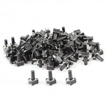 100 x Momentary Action 3 Pin Terminals Tactile Switch 4.5mmx4.5mmx8mm Black