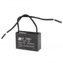 Non Polar CBB61 AC 450V 3uF 2 Wires Motor Capacitor for Ceiling Fan