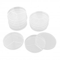 10 Pcs 90mm x 15mm 3 Slots Sample Cell Culture Petri Dishes w Lids