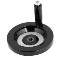 123mm Diameter Black Hand Wheel w Removable Revolving Handle