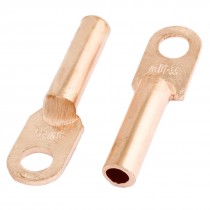 2 Pcs Cable Connector Copper Terminals 0.33" Tube Hole Dia Inspection