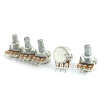 5Pcs B250K 8mm Metal Shaft 250K Ohm Single Linear Audio Taper Potentiometers