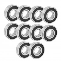 20mmx47mmx14mm Rubber Seal Deep Groove Radial Ball Bearing 6204-2RS 10PCS