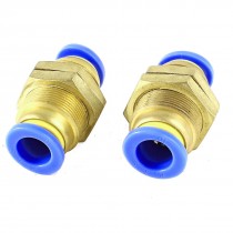 2 Pcs 20mm Thread Full Port Connector Air Pneumatic Quick Fitting for 10mm Hose