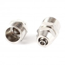 2 Pcs 1 4PT Male Thread to 4mmx6mm Pipe Air Pneumatic Quick Straight Connectors