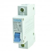 AC 230/400V 10A 3000A Single Pole Miniature Circuit Breaker DZ47-63 C10