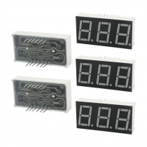 38mm x 19mm 3 Bit 7 Segment Red LED Display Common Anode Tube 5 Pcs