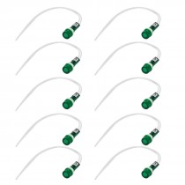 10 Pcs AC 220V Neon Indicator Pilot Signal Lamp Green Light w 2 Pin Wire Cable