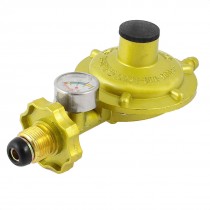 1 Inlet 1 Outlet Liquefied LGP Gas Gauge Pressure Regulator Yellow
