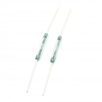 2 Pcs Clear Glass Sealed Axial Leading Reed Switch DC 100V 0.5A ORD324