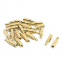 20Pcs Gold Tone Male Female Hexagon PCB Standoff Spacers M3x12mmx18mm