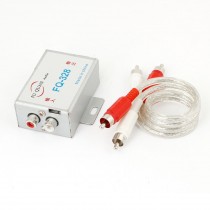 Car Silver Tone Female Input to Output F/F RCA Noise Filter w Cable