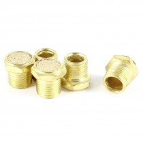 5pcs Gold Tone 9.4mm Male Thread Pneumatic Exhaust Sound Muffler Silencer SLM-01