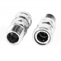SM40 Air Pneumatic Hose Pipe 1 2pt Male Threaded Quick Coupler Silver Tone 2 Pcs