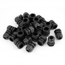 36 Pcs Black PG13.5 Plastic Connector Gland for 6mm-12mm Cable