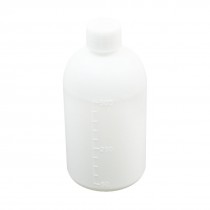 500mL Capacity Narrow Mouth Double Cap White Plastic Graduated Bottle for Lab