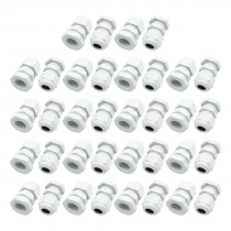 36Pcs PG9 4mm to 8mm Waterproof Connector Plastic Cable Gland White