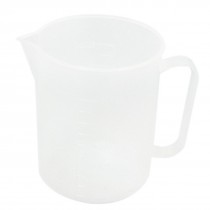 11cm x 14cm 1000mL Clear White Plastic Beaker Measuring Cup for Biochemistry Lab