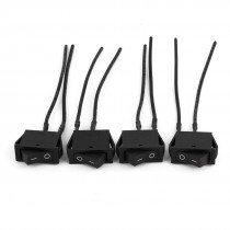 4 Pcs AC 250V/16A 125V/20A SPST On/Off Rocker Boat Switch w Wire for Car