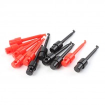 Multimeter Black Red Single Hook Test Clips Clamps Grabber Probe 12pcs