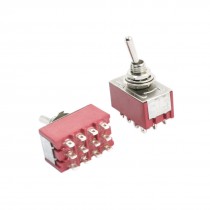 AC 125V 6A 4PDT ON/OFF/ON 3 Positions 12 Pin Electric Toggle Switch Red 2pcs