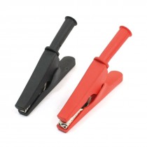 2Pcs Insulated Alligator Clips Test Lead Crocodile Clamps Red Black 78mm