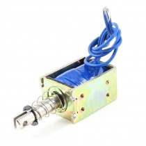 10mm Stroke 1.9Kg Force Spring Plunger Open Frame Solenoid Electromagnet DC 24V