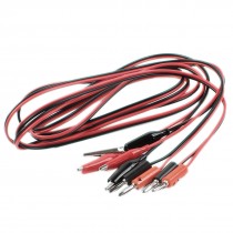 2pcs 1.5M Black Red Alligator Clip Test Lead to Banana Plug Line Cable