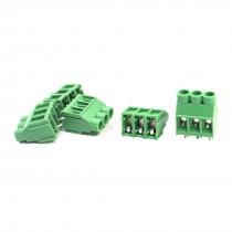 5pcs KF635 6 35mm 4 Pin Plug in PCB Screw Terminal Barrier Block Connector